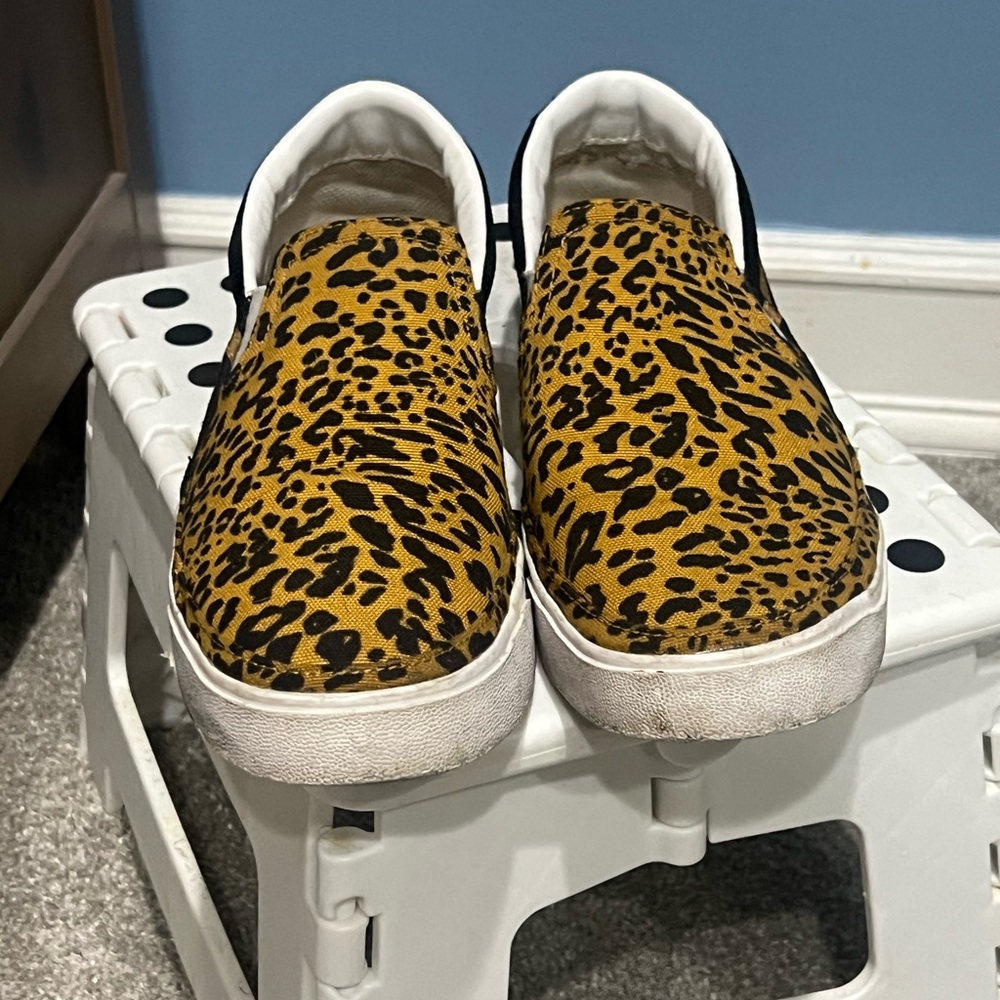 Leopard Print Kids Slip-On Shoes